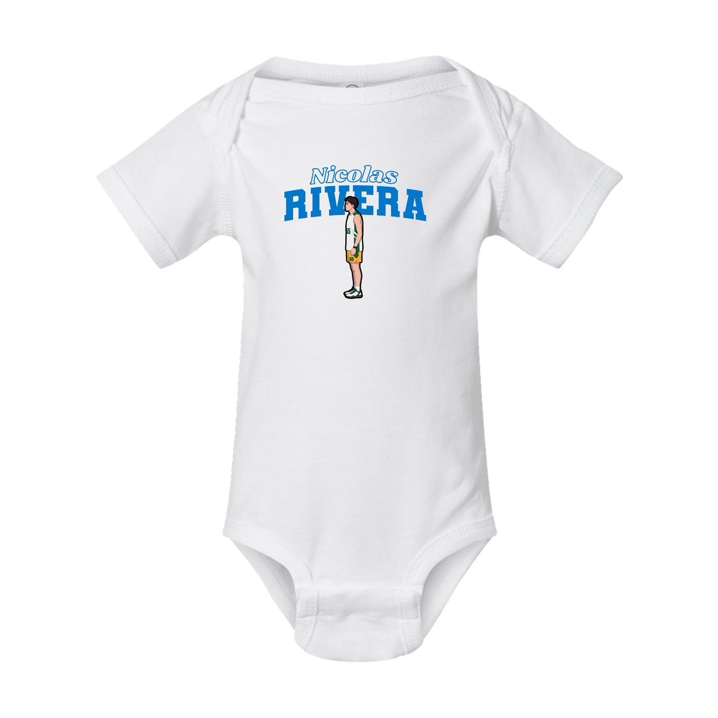 Baby Onesie — Name Arch in White