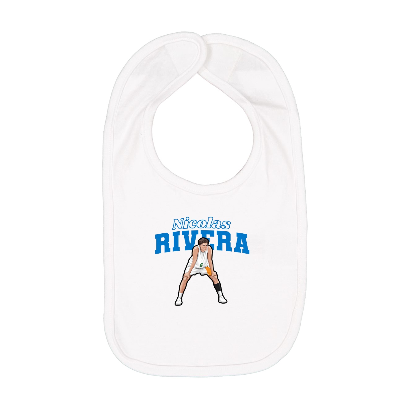 Infant Bib — Name Arch in White