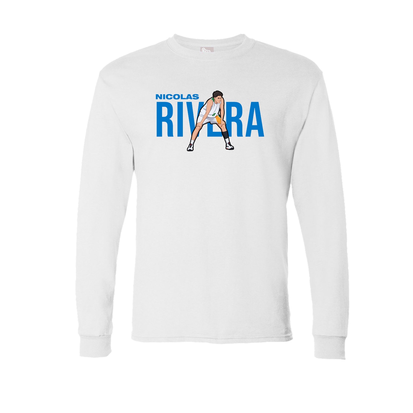 Long Sleeve Tee — Player Name in White