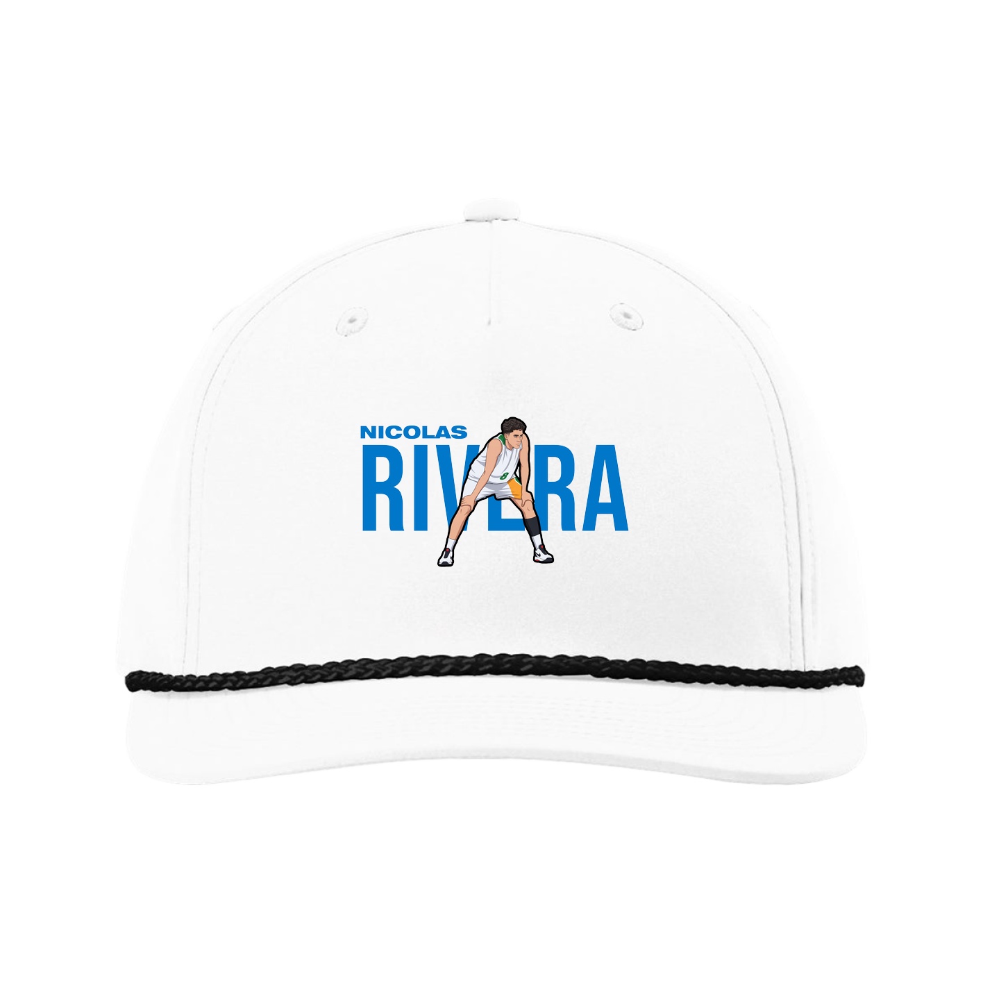 Five-Panel Classic Rope Cap — Player Name in White