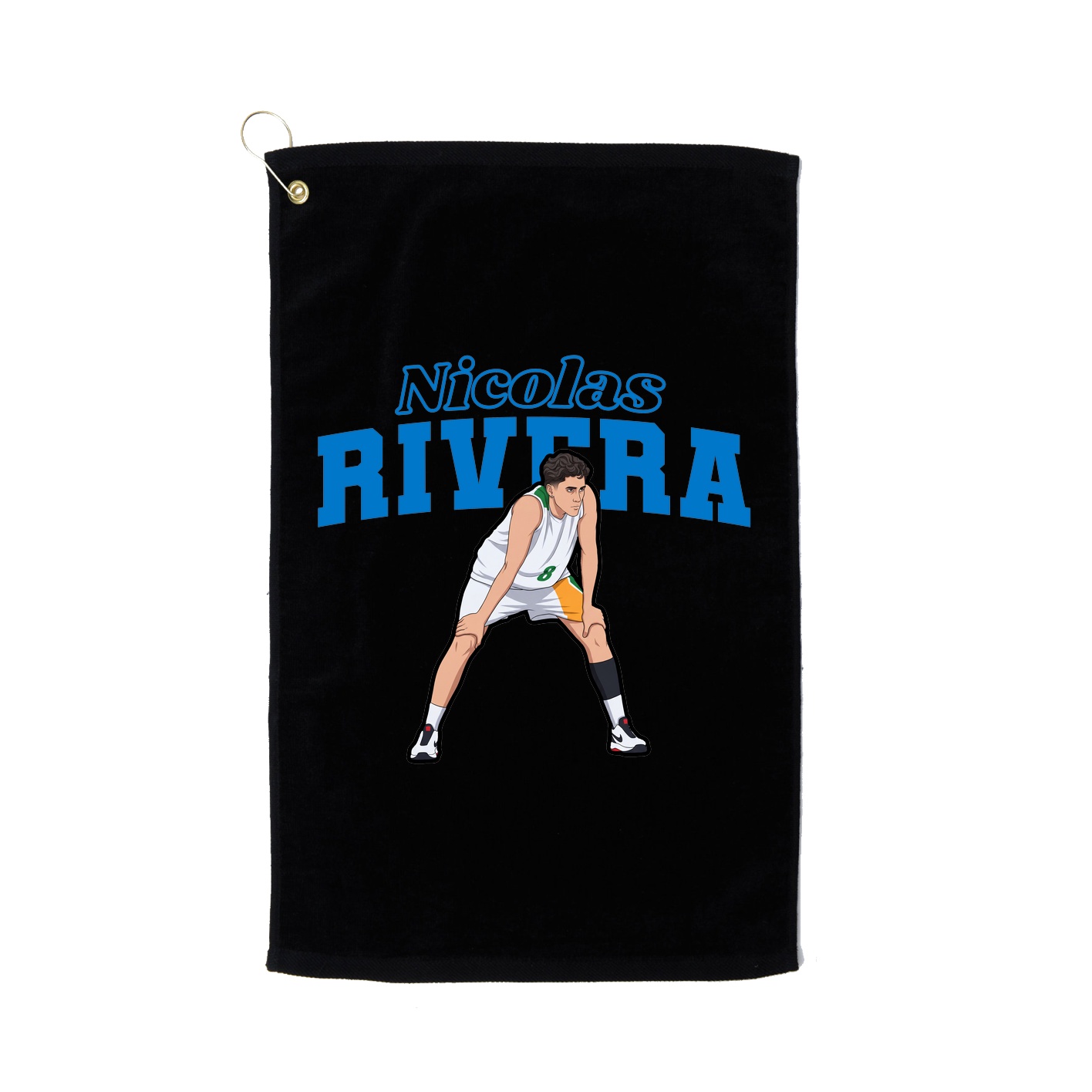 Golf Towel — Name Arch in Black