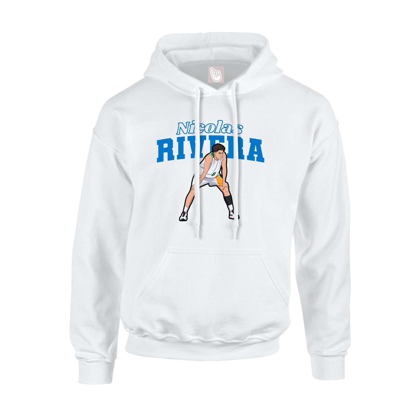 Youth Hoodie — Name Arch in White