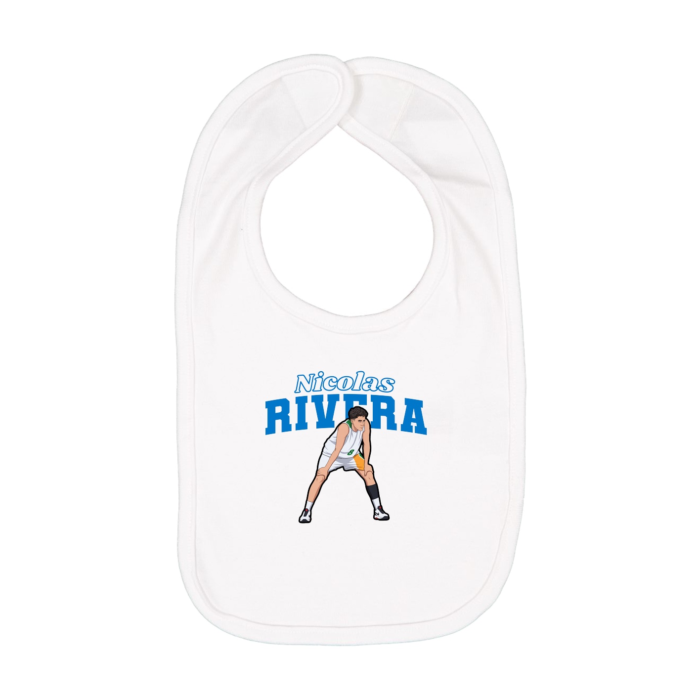 Infant Bib — Name Arch in White