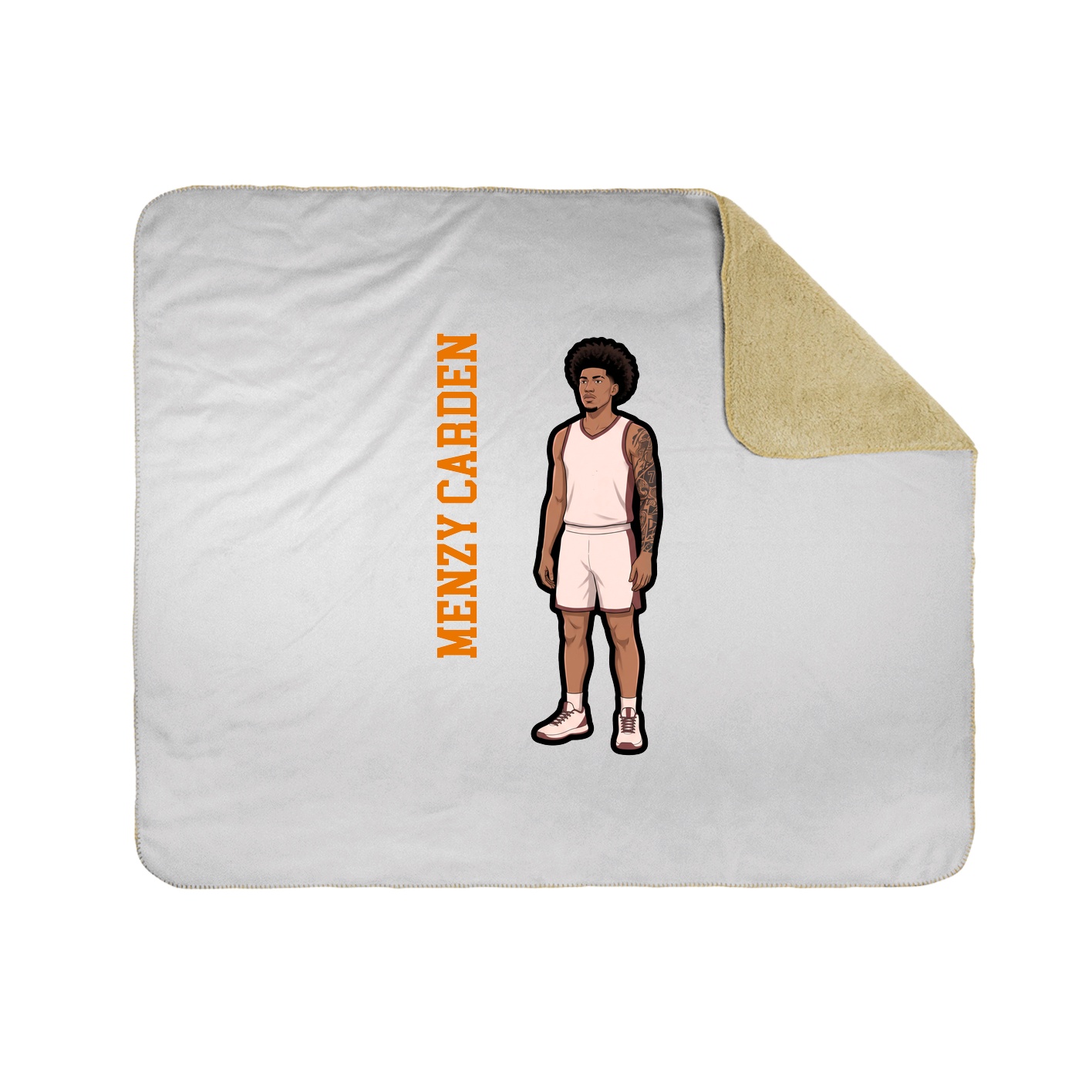 Throw Blanket — Name Vertical in White