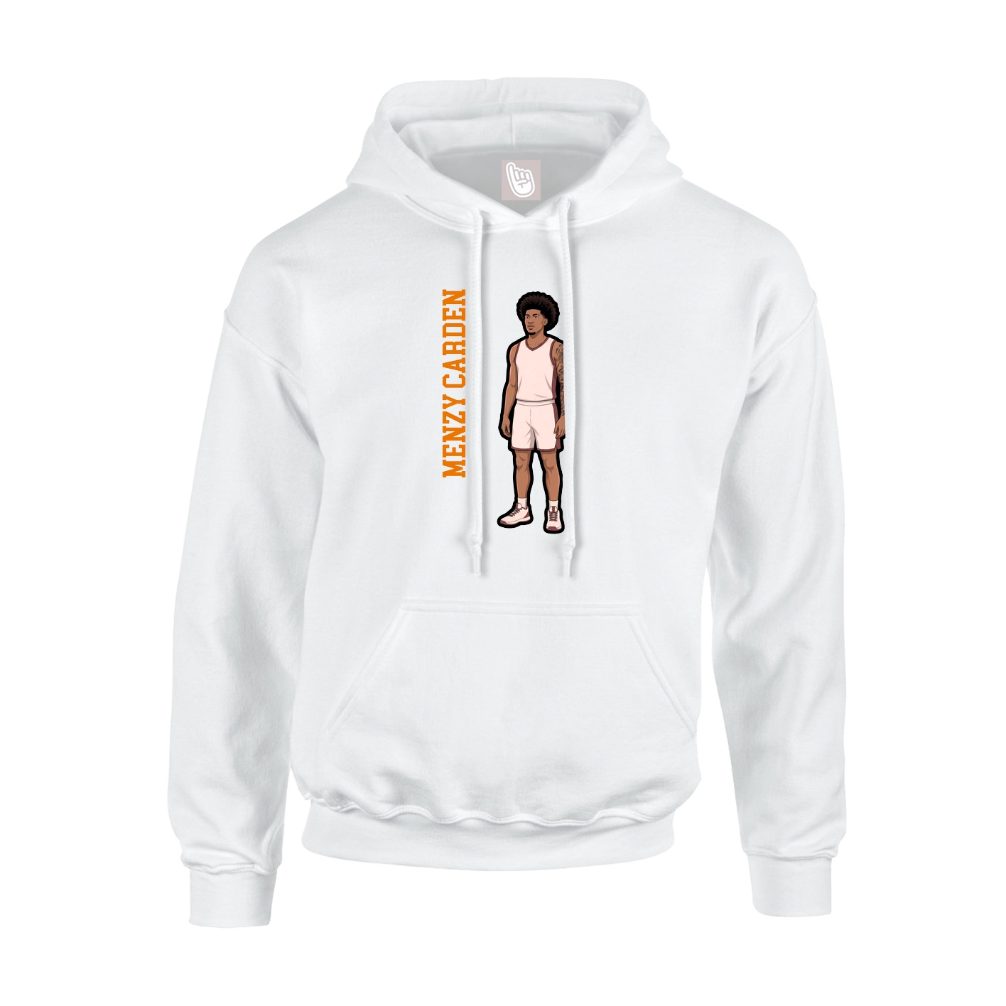 Hoodie — Name Vertical in White