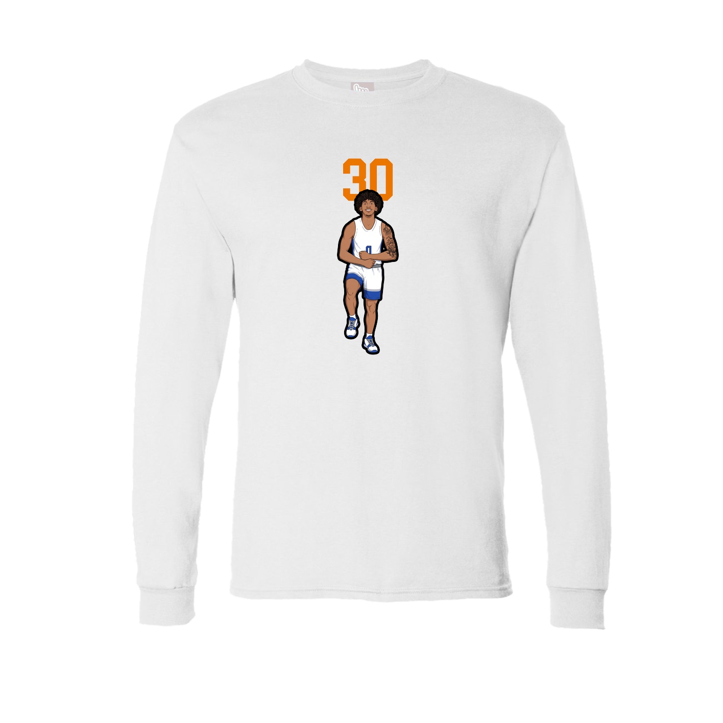 Long Sleeve Tee — Number Top in White