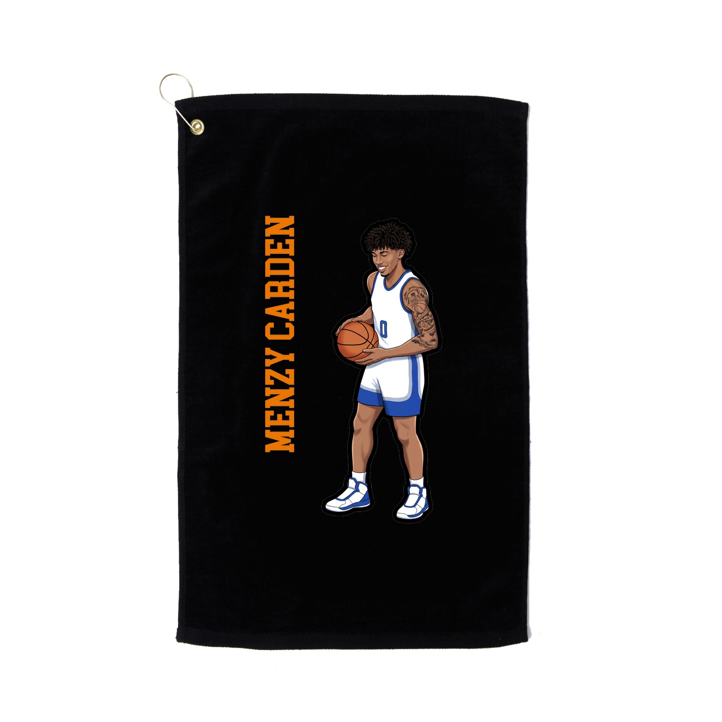 Golf Towel — Name Vertical in Black