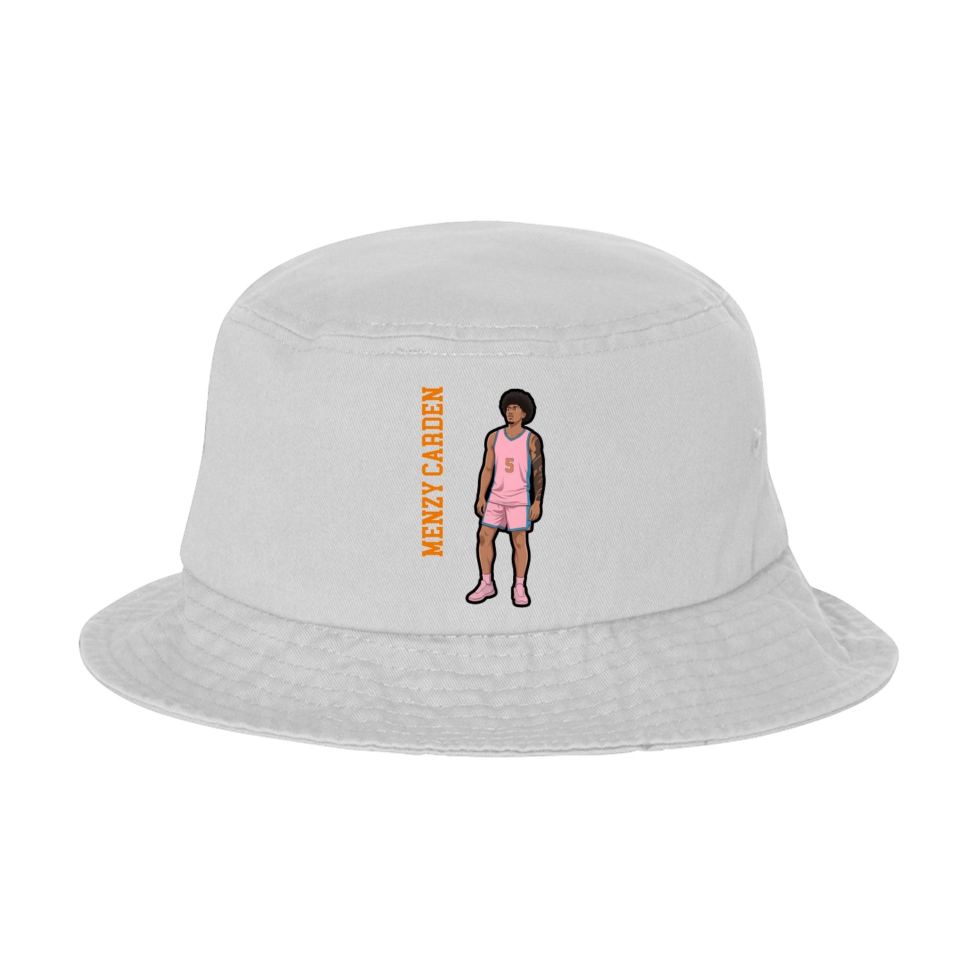 Bucket Cap — Name Vertical in White