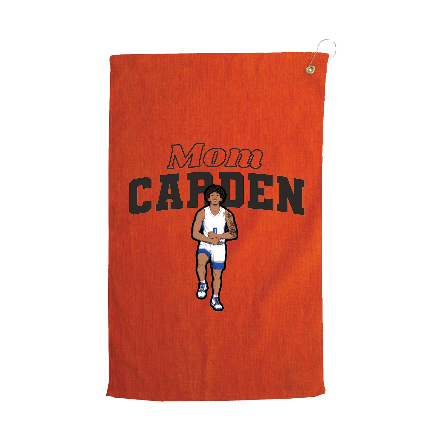 Golf Towel — Mothers Day Block in Orange