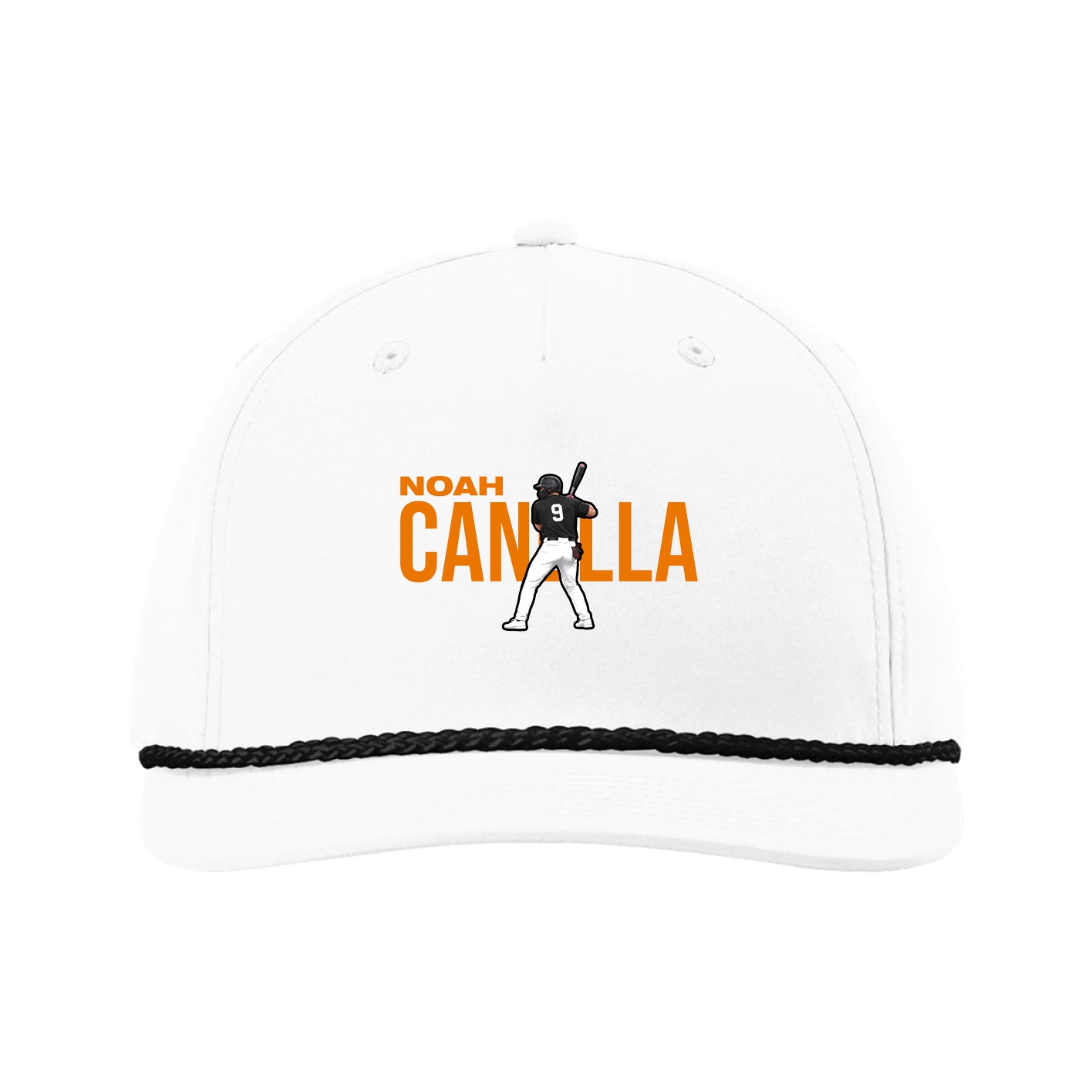 Five-Panel Classic Rope Cap — Player Name in White