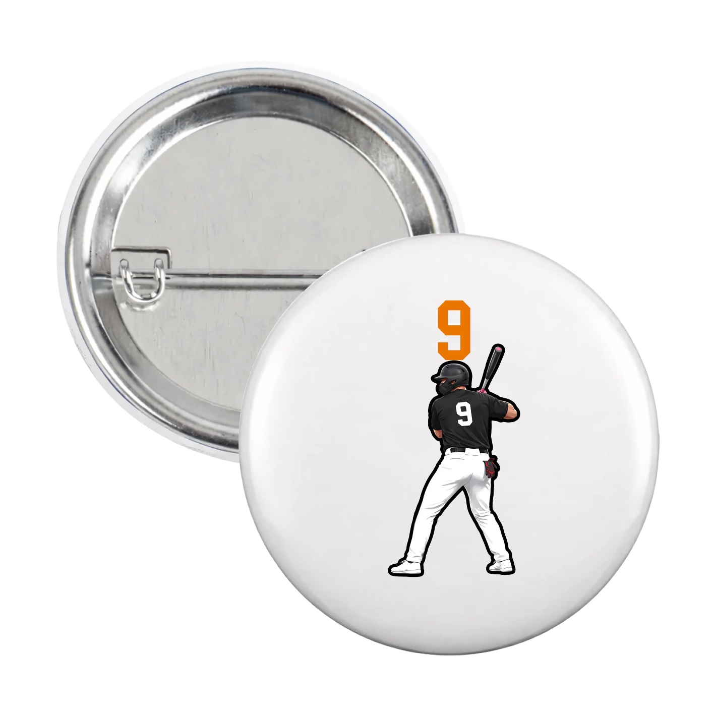 Game Day Button — Number Top in White