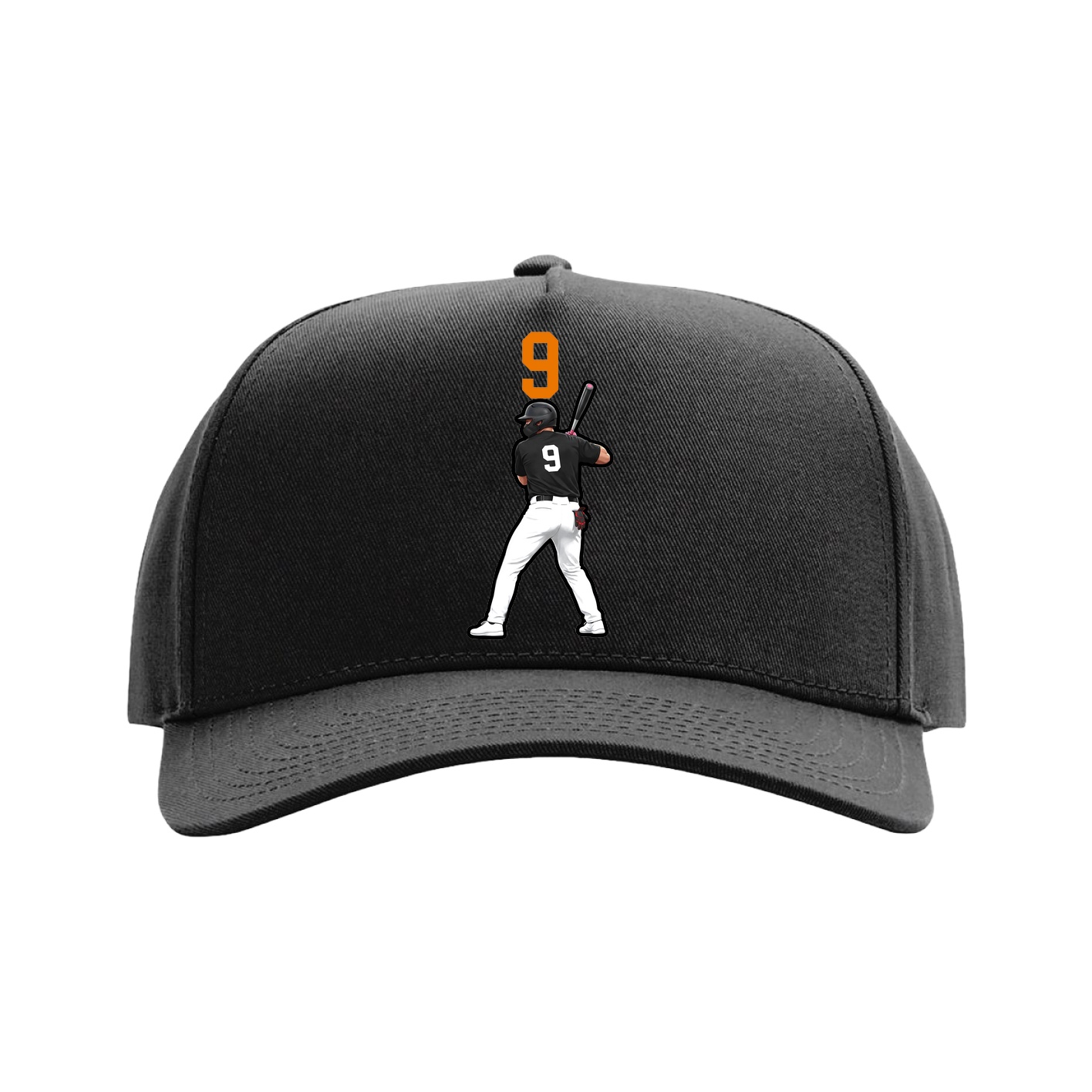 Full Fabric Five-Panel Champ Cap — Number Top in Black