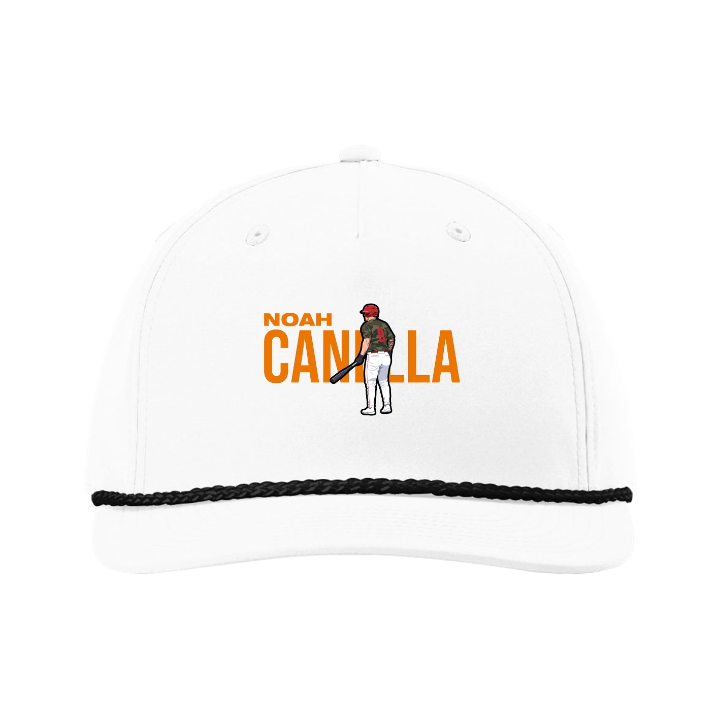 Five-Panel Classic Rope Cap — Player Name in White