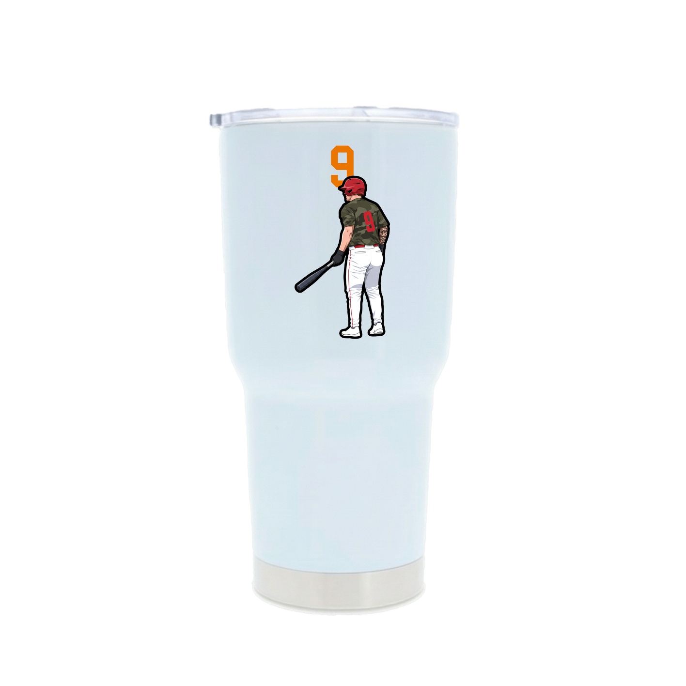 30oz Stainless Steel Tumbler — Number Top in White