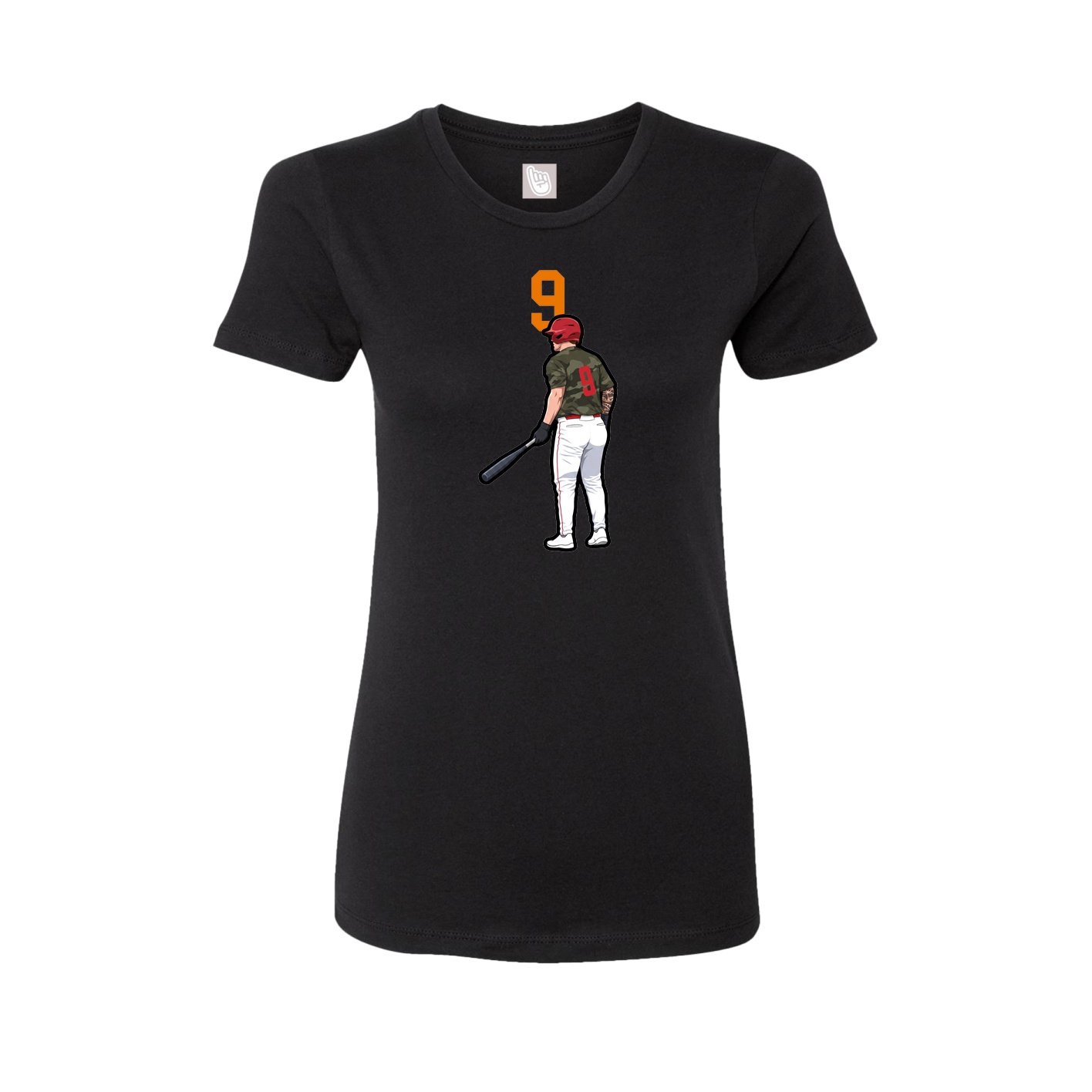 Fitted Women's Tee — Number Top in Black