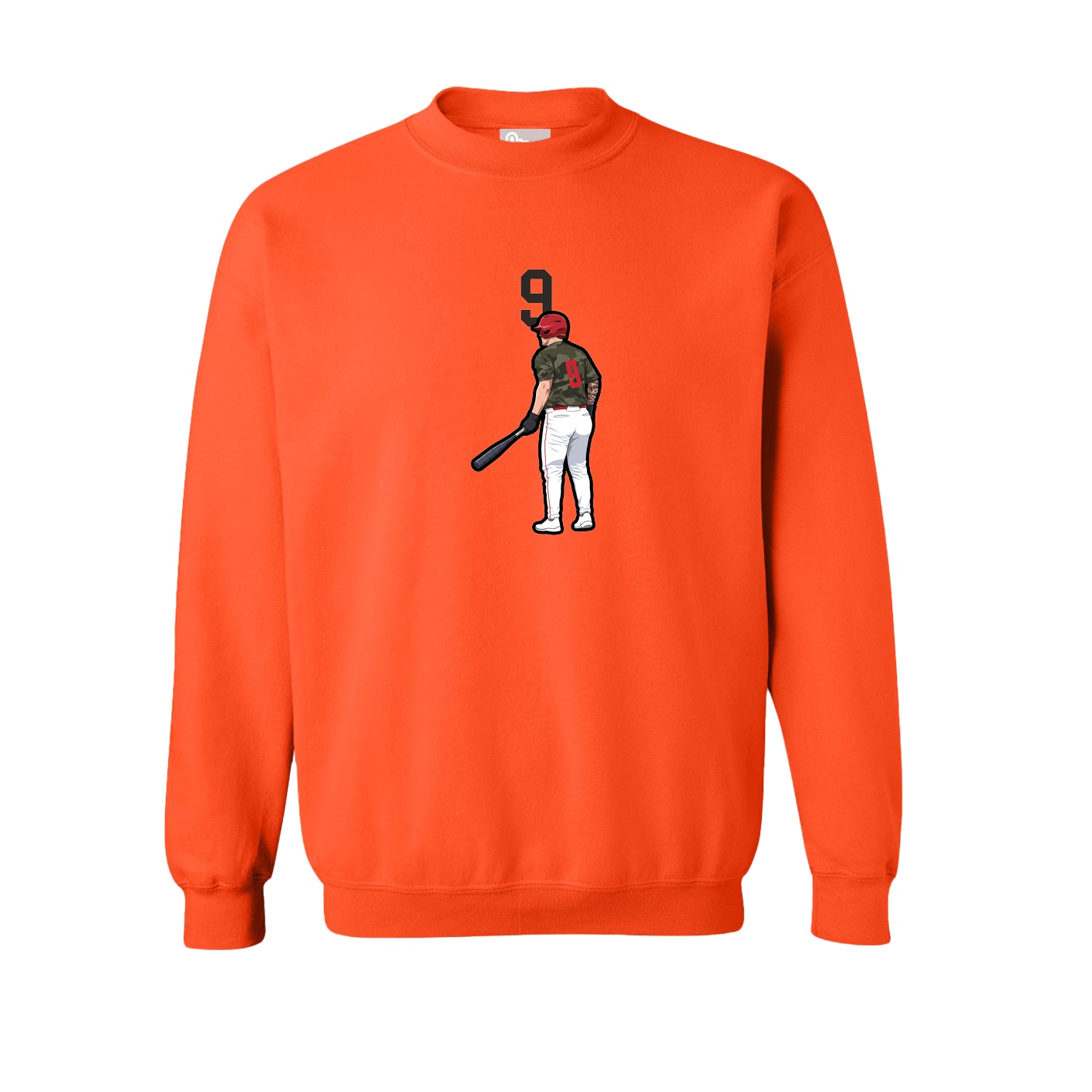 Fleece Crew — Number Top in Orange