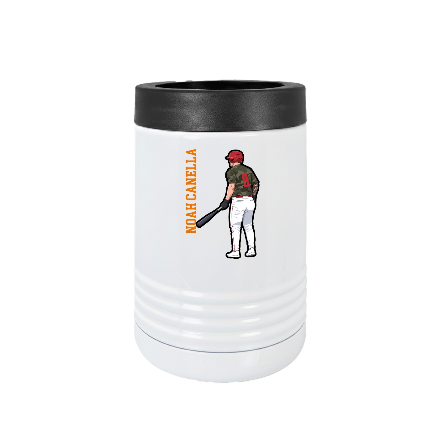 Beverage Holder — Name Vertical in White