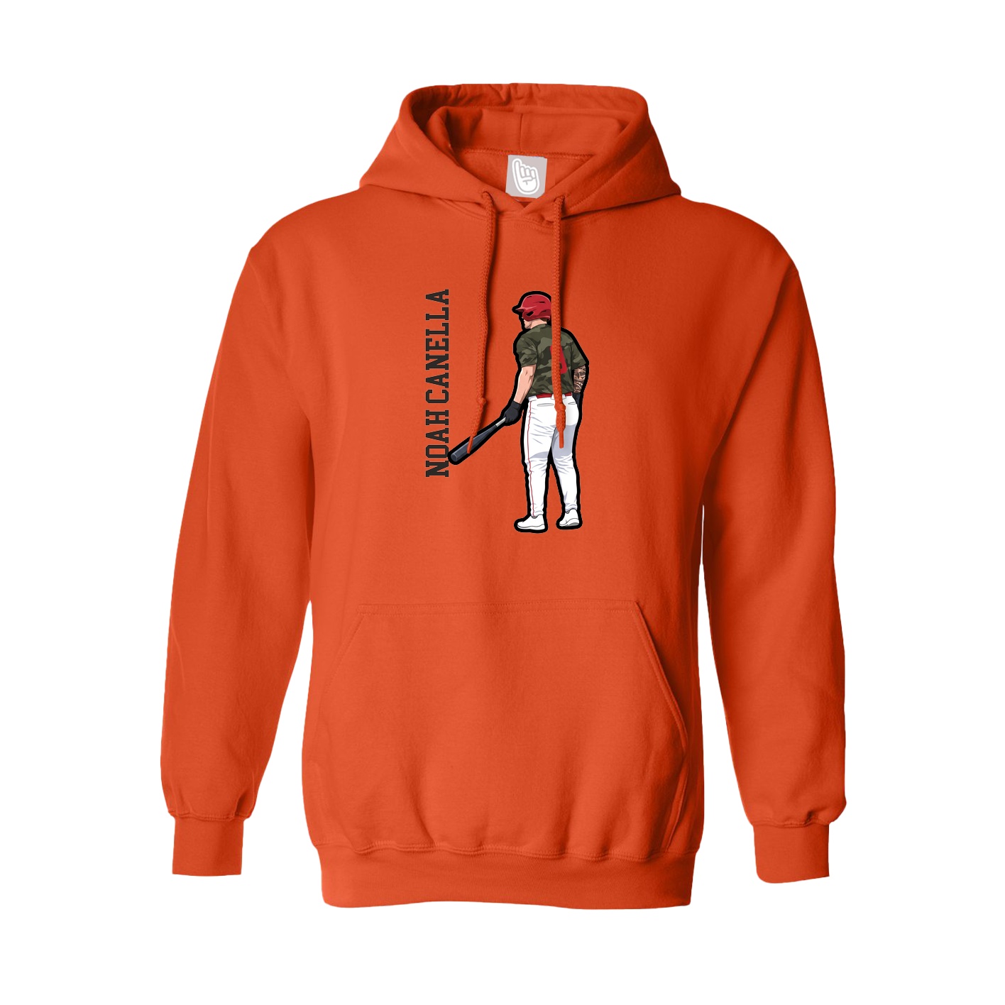 Youth Hoodie — Name Vertical in Orange