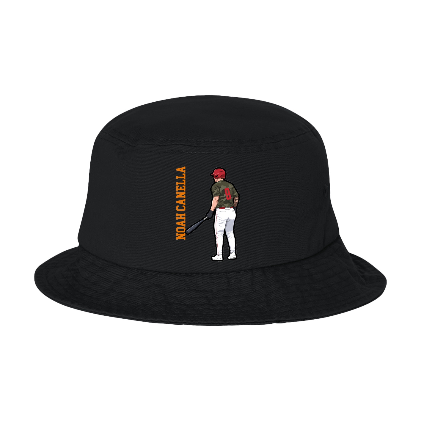 Bucket Cap — Name Vertical in Black