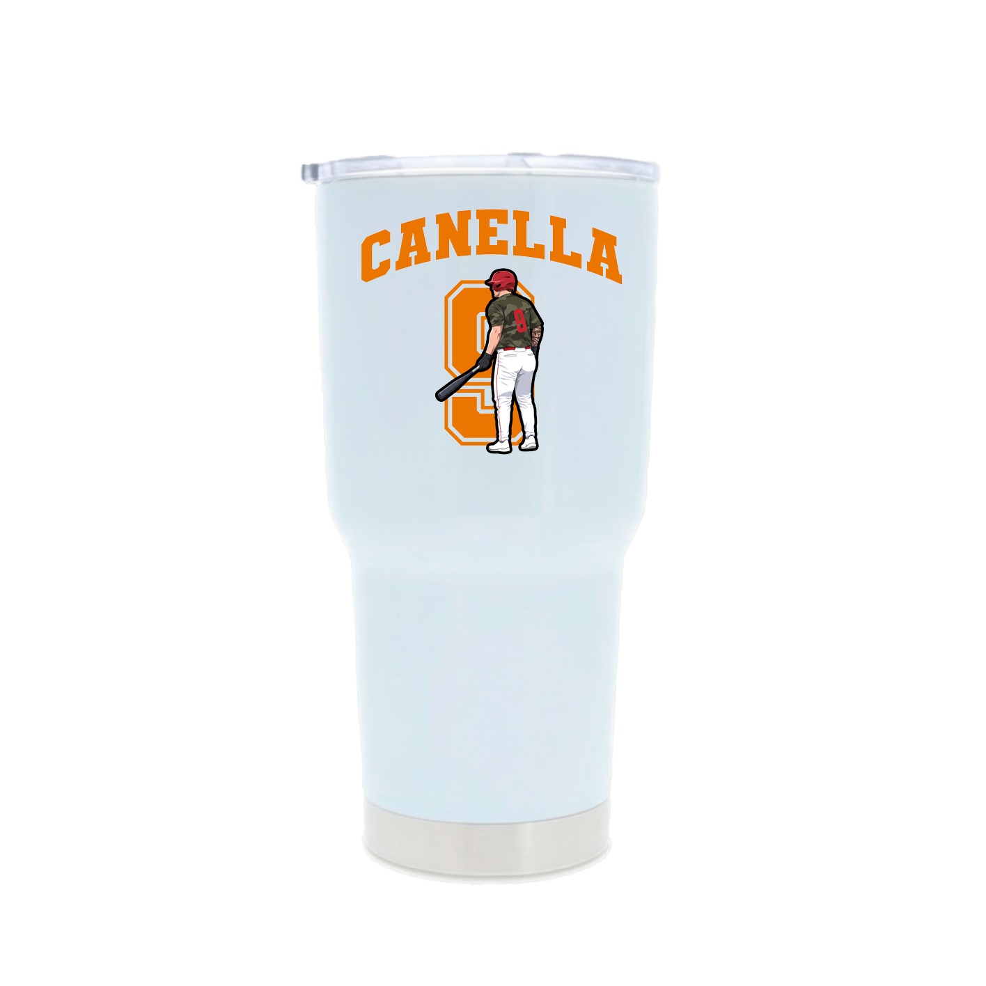 30oz Stainless Steel Tumbler — Number in White