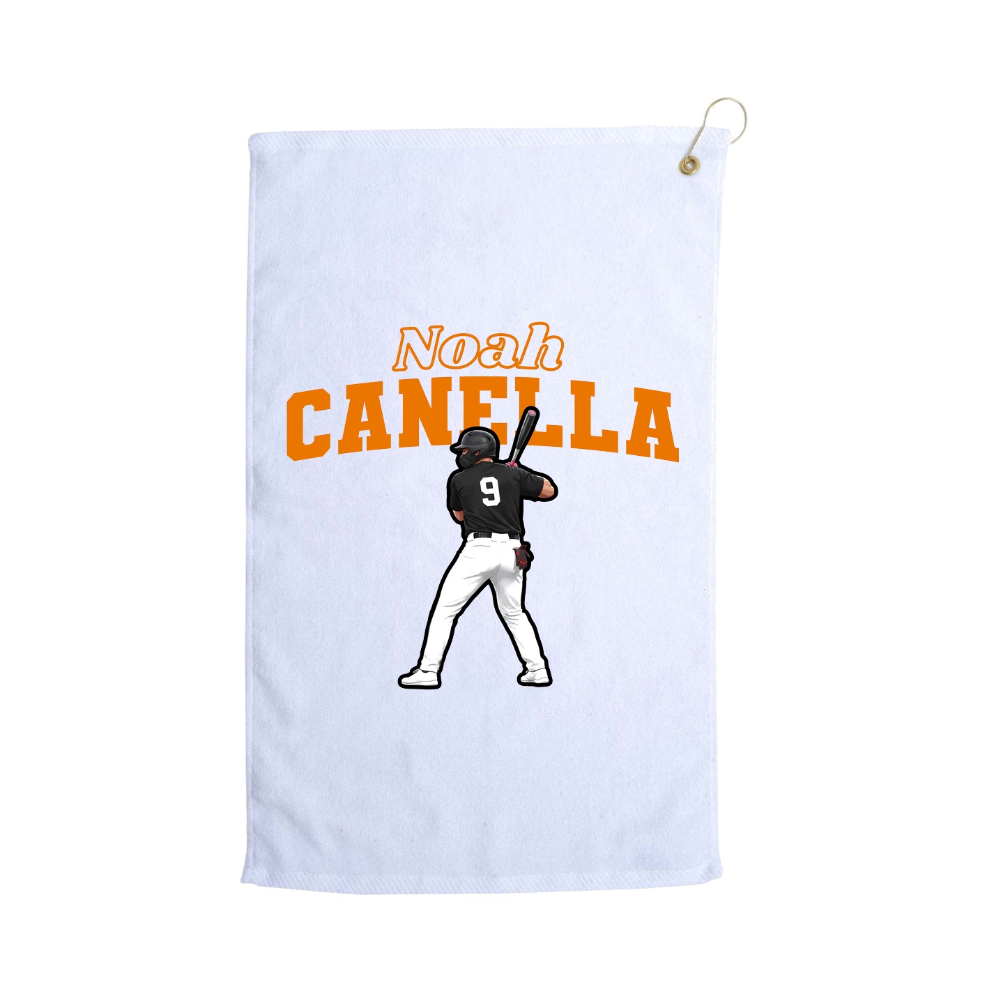 Golf Towel — Name Arch in White