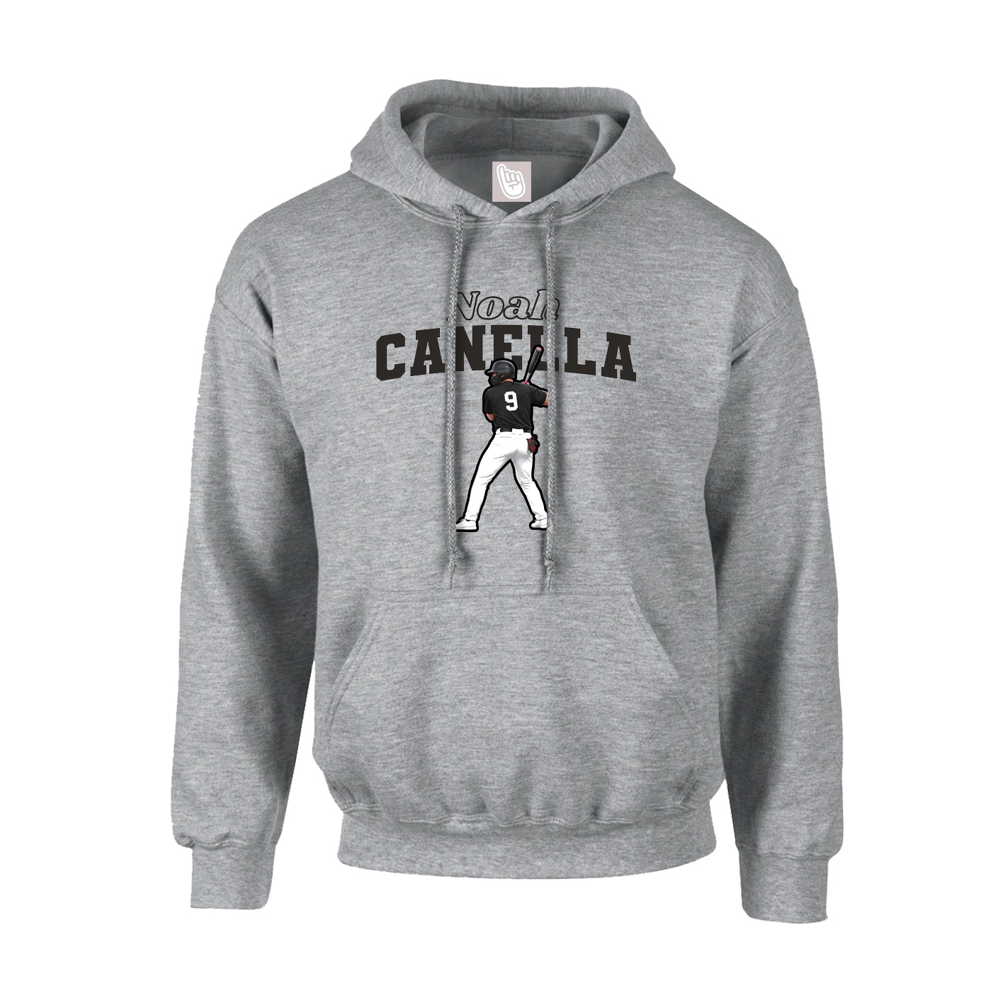 Hoodie — Name Arch in Grey