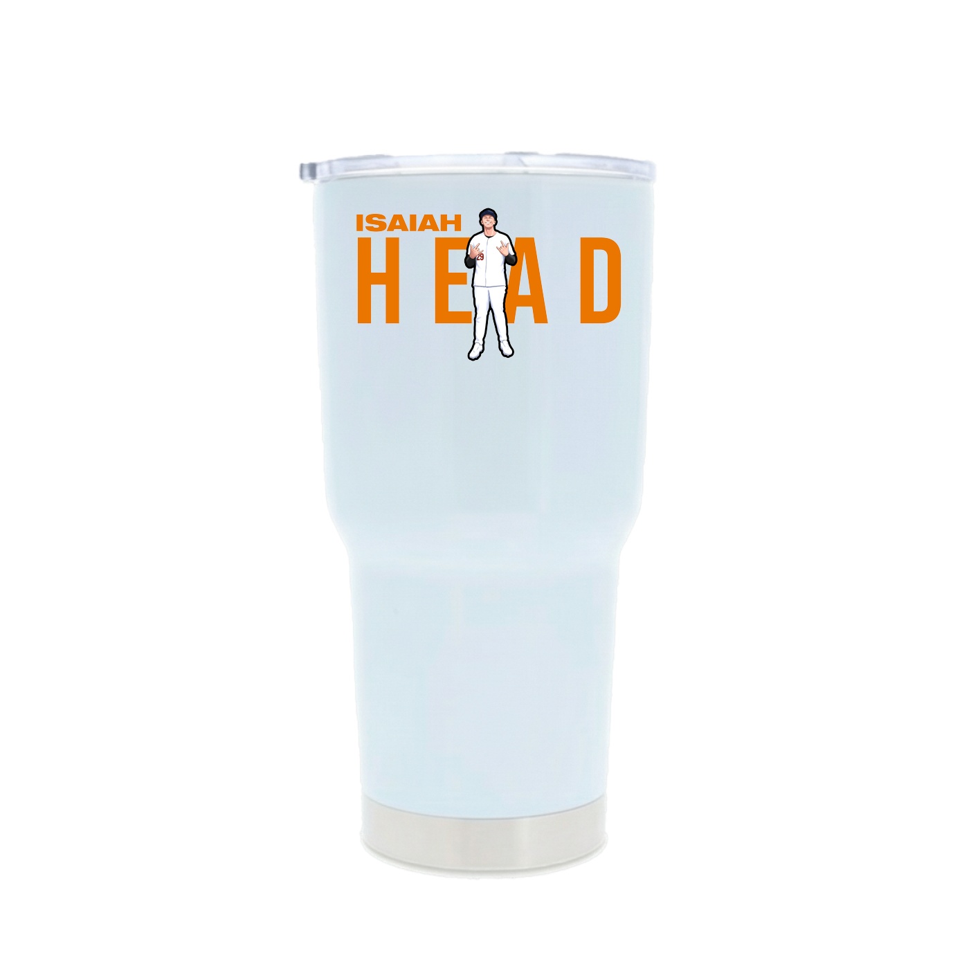 30oz Stainless Steel Tumbler — Player Name in White