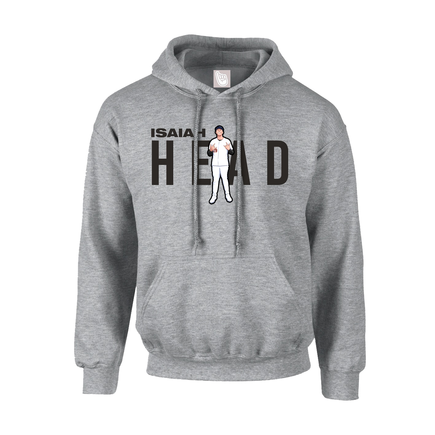 Youth Hoodie — Player Name in Grey
