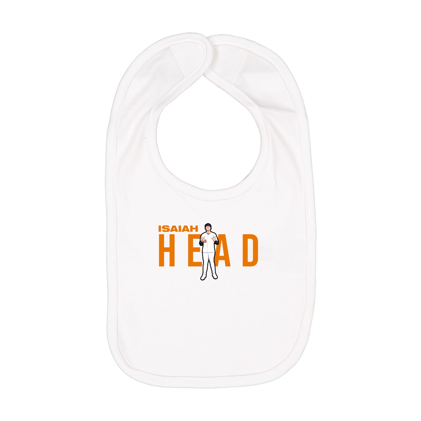 Infant Bib — Player Name in White