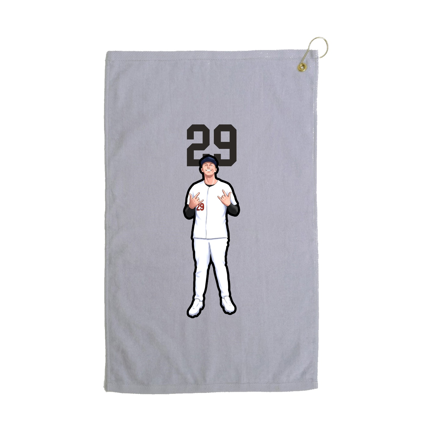 Golf Towel — Number Top in Grey