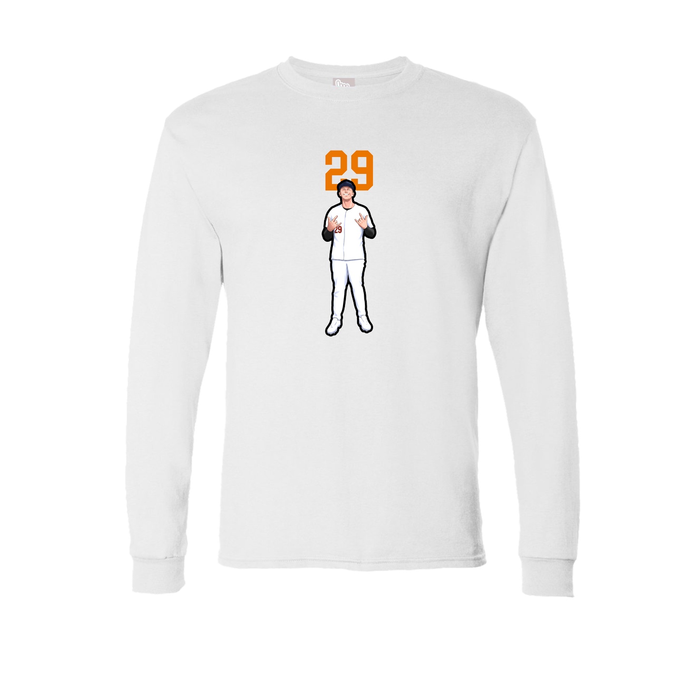 Long Sleeve Tee — Number Top in White