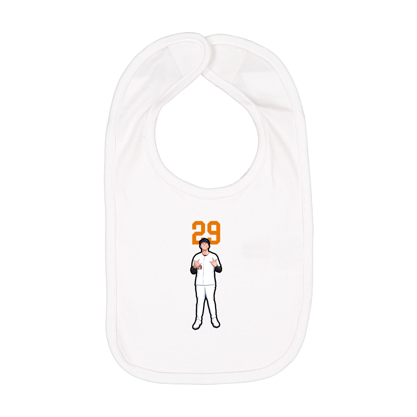 Infant Bib — Number Top in White