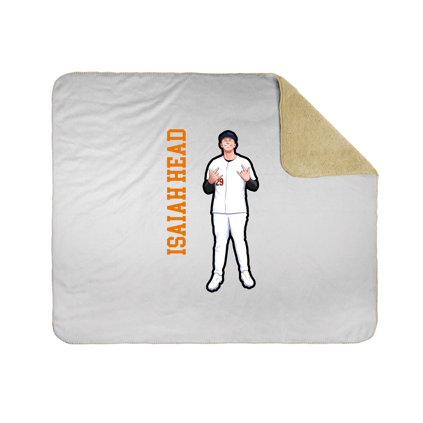 Throw Blanket — Name Vertical in White