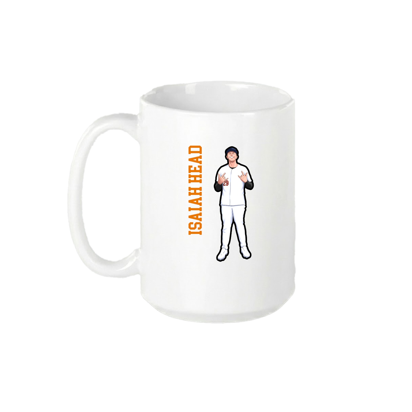 15oz Coffee Mug — Name Vertical in White