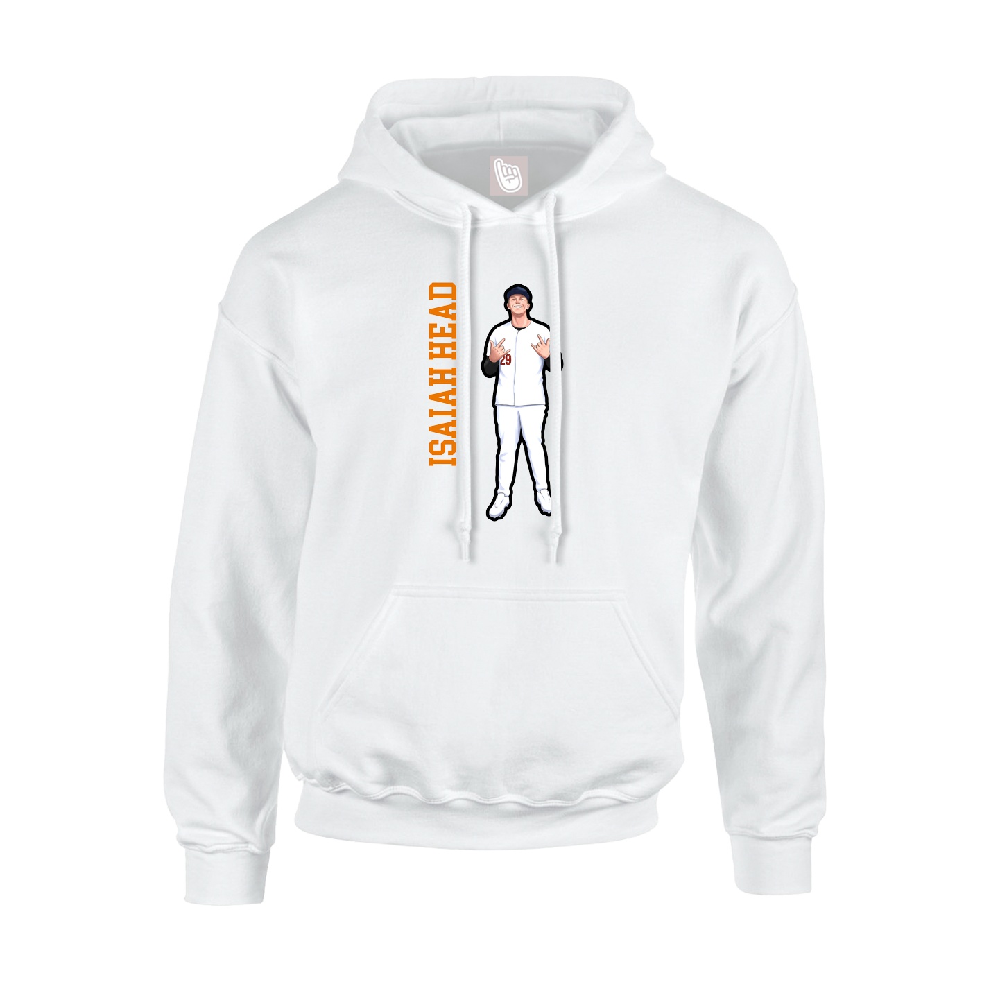 Youth Hoodie — Name Vertical in White