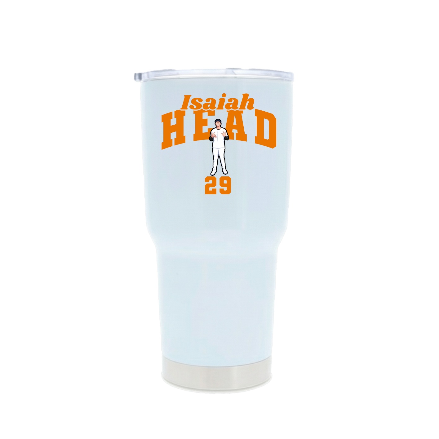 30oz Stainless Steel Tumbler — Signature Arch in White