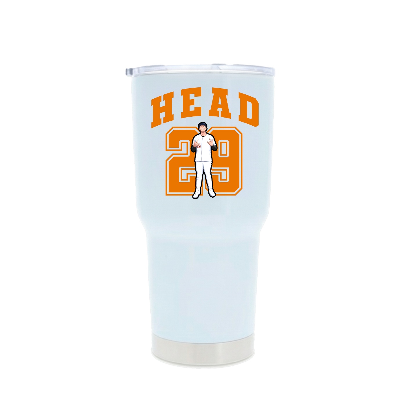 30oz Stainless Steel Tumbler — Number in White