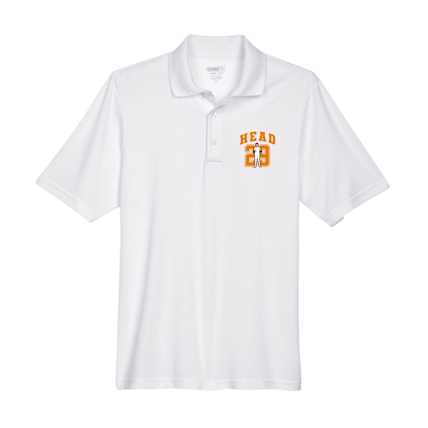 Performance Polo — Number in White