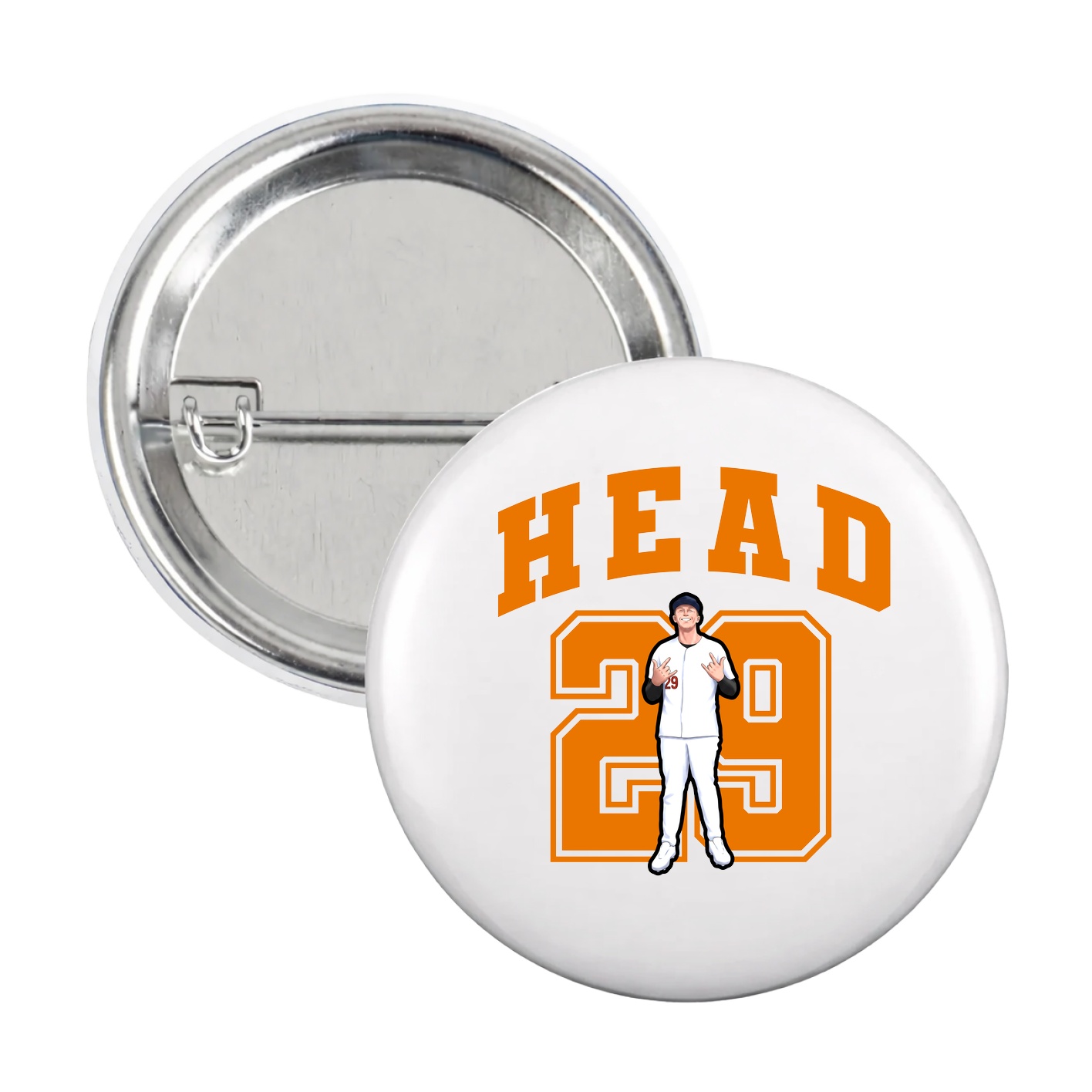 Game Day Button — Number in White