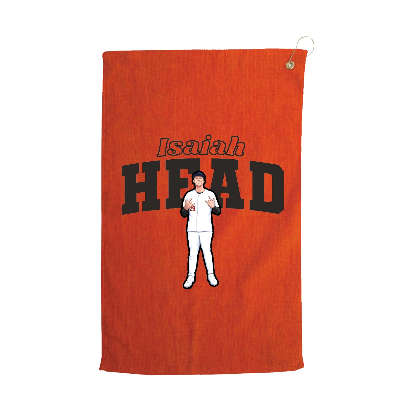 Golf Towel — Name Arch in Orange