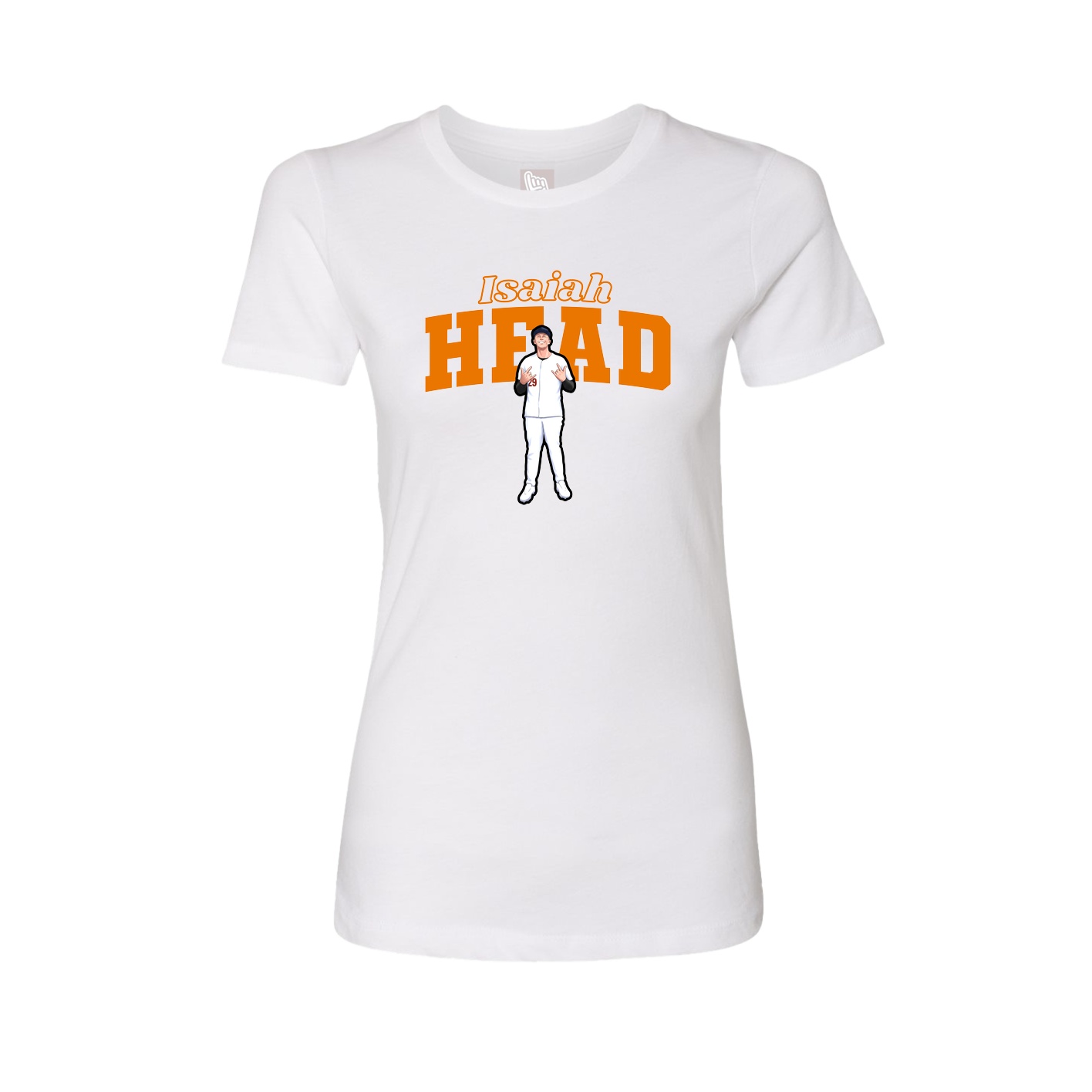Fitted Women's Tee — Name Arch in White