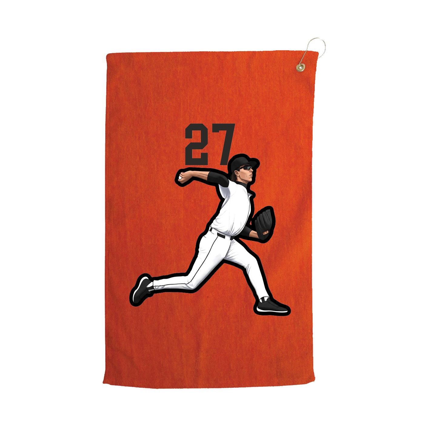 Golf Towel — Number Top in Orange