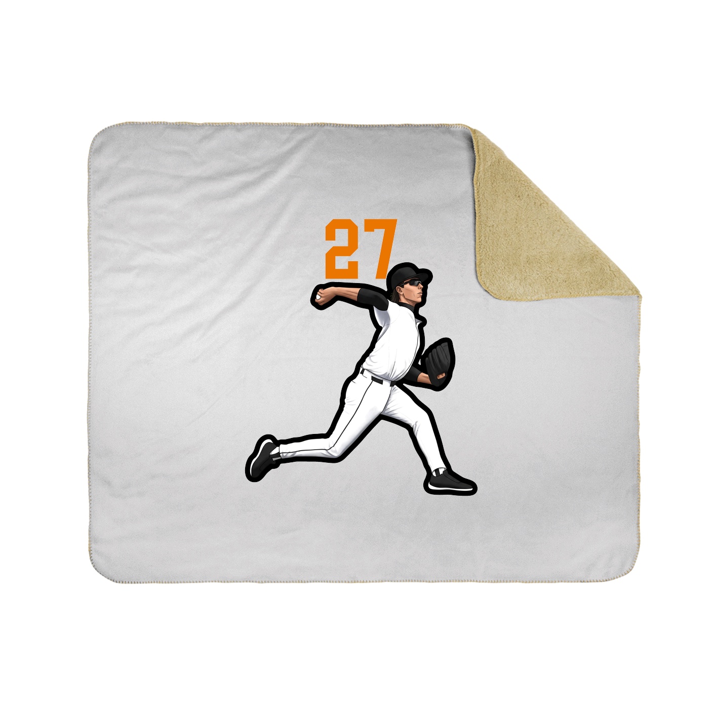 Throw Blanket — Number Top in White