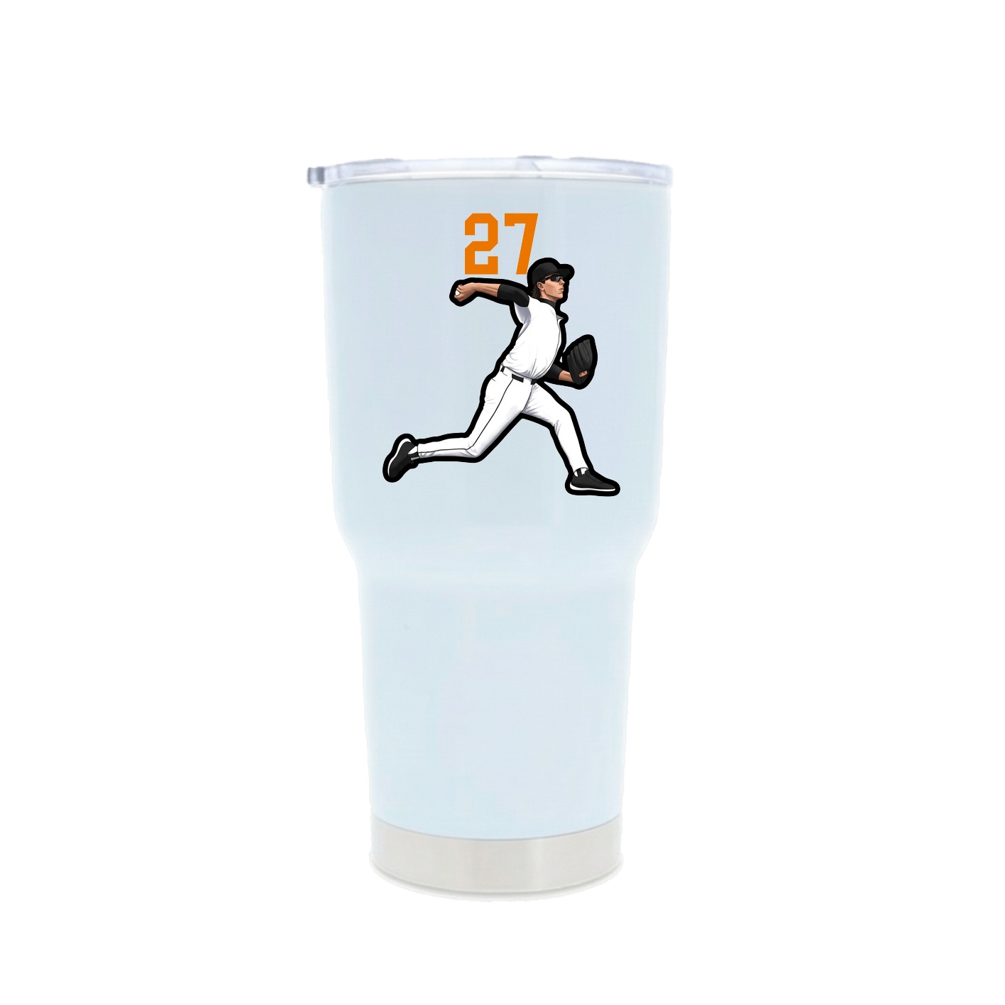 30oz Stainless Steel Tumbler — Number Top in White