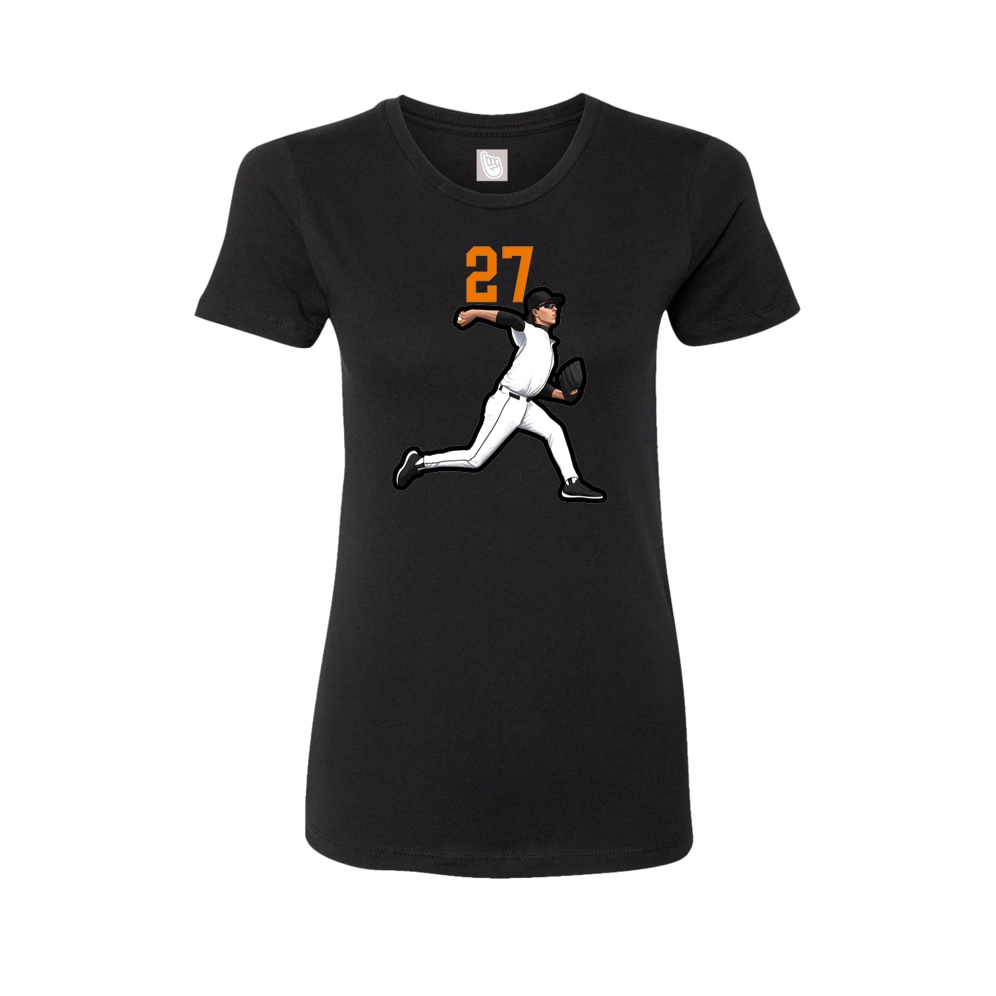 Fitted Women's Tee — Number Top in Black