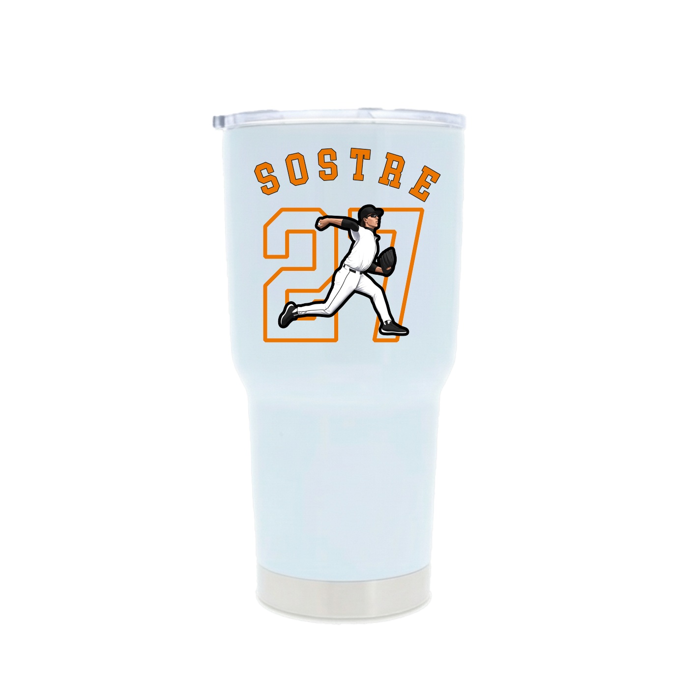 30oz Stainless Steel Tumbler — Shirsey Arch in White