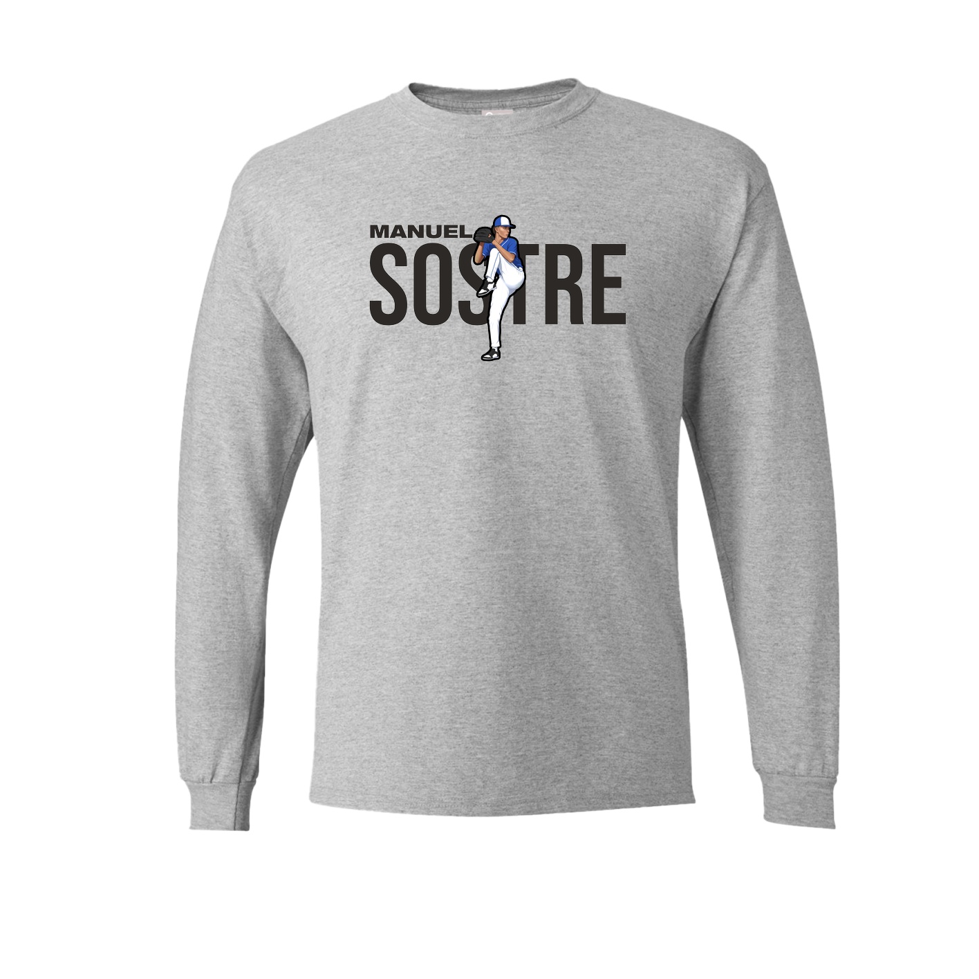 Long Sleeve Tee — Player Name in Grey