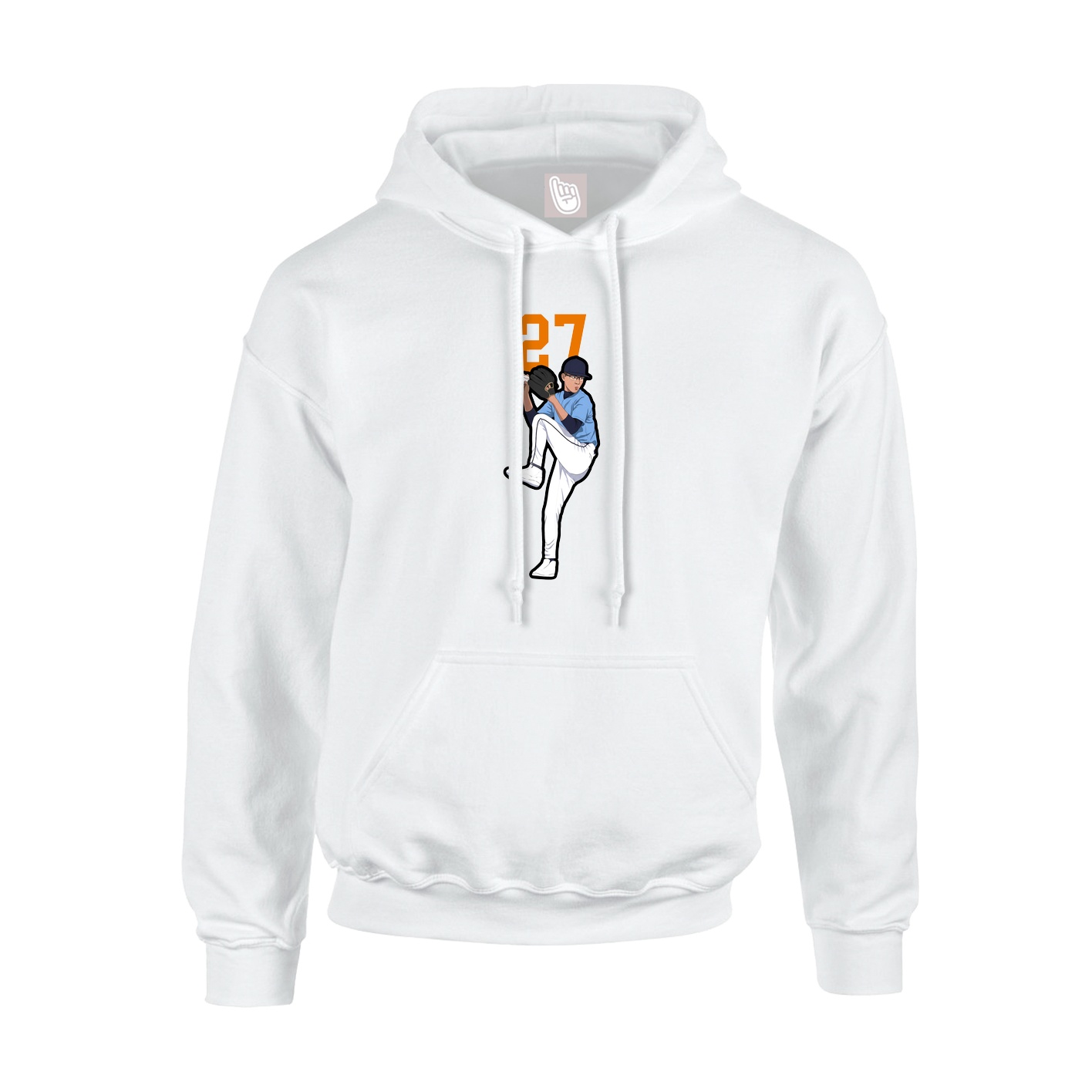Youth Hoodie — Number Top in White