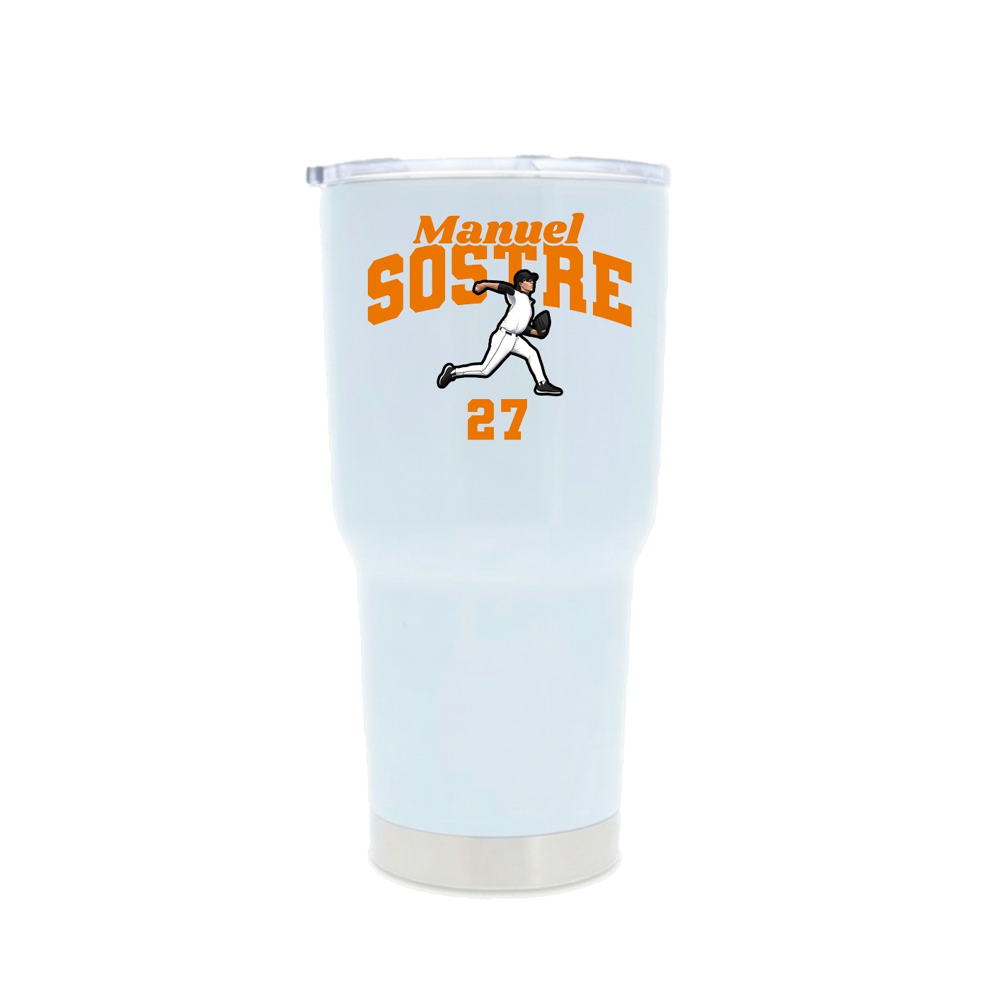 30oz Stainless Steel Tumbler — Signature Arch in White