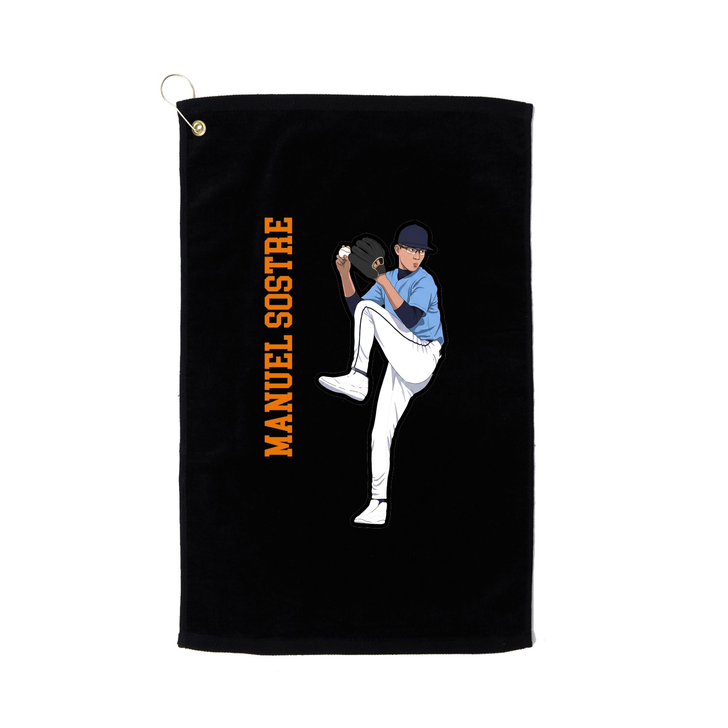 Golf Towel — Name Vertical in Black